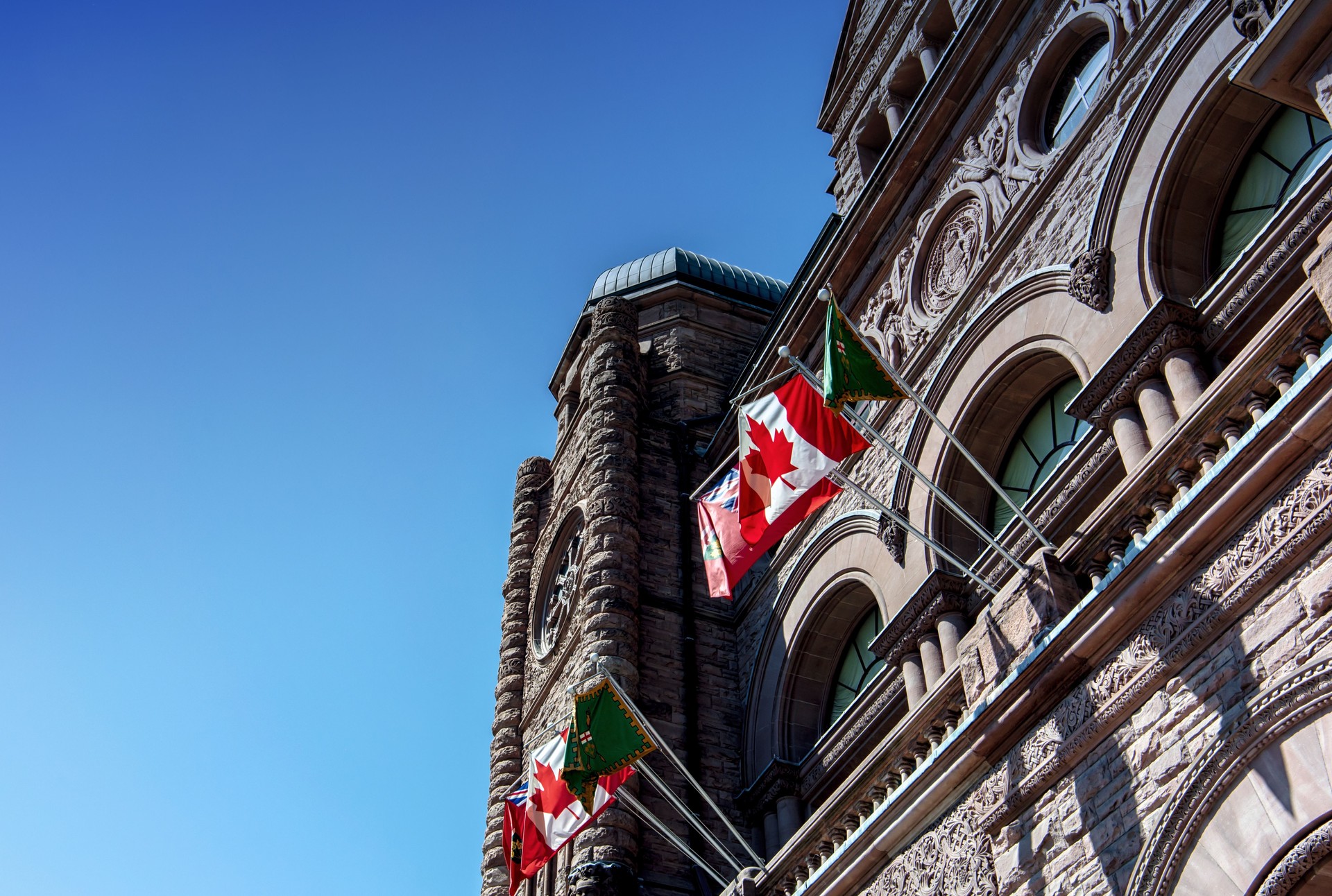 TORONTO - APRIL 18: Ontario Legislative Building on April 18, 2015 in Toronto. It was designed by architect Richard A. Waite; its construction begun in 1886 and it was opened in 1893.