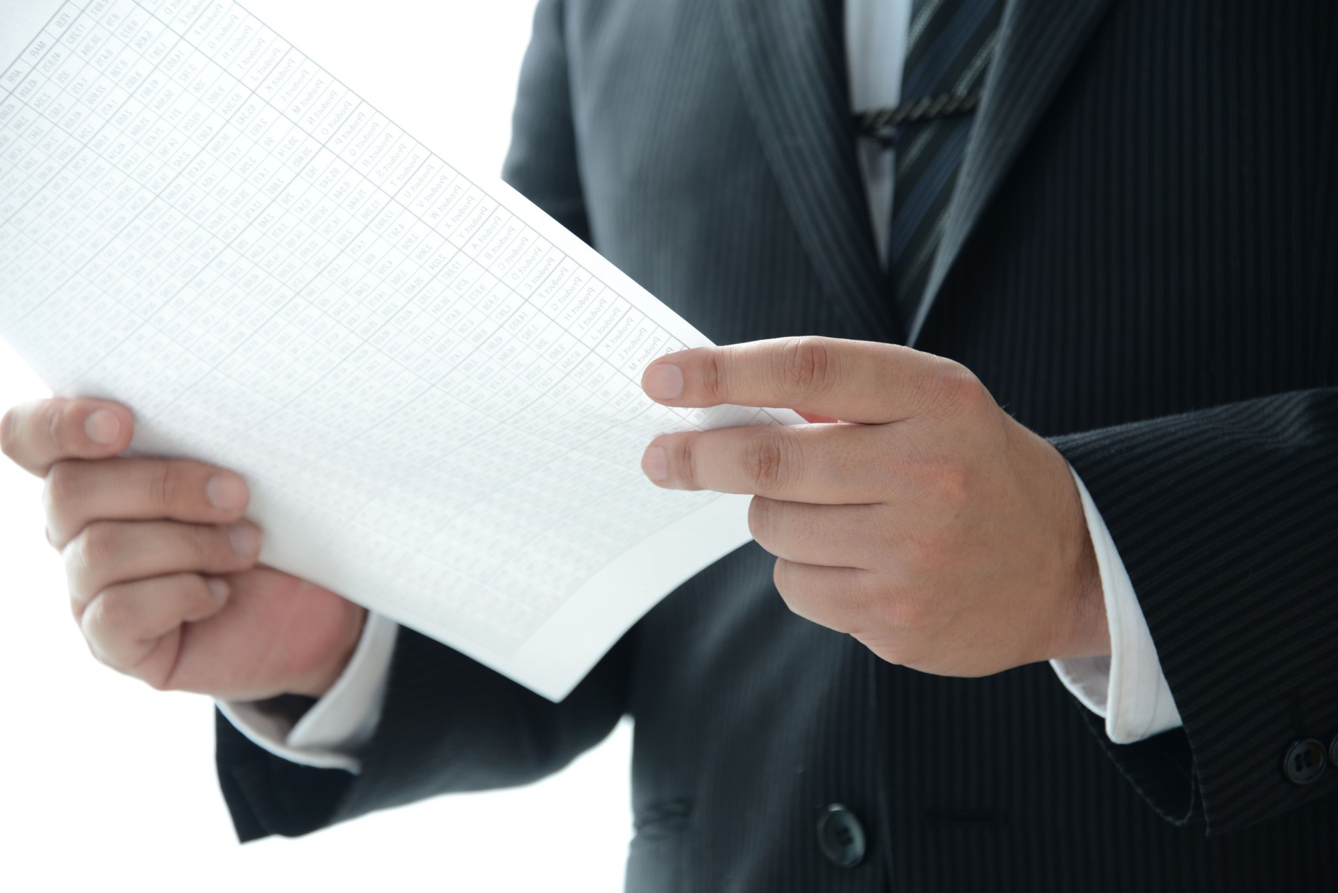 Business man reading document